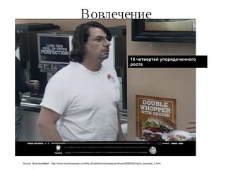 Вовлечение 16  четвертей упорядоченного роста Source:  BusinessWeek -  http://www.businessweek.com/the_thread/brandnewday/archives/2008/02/crispin_downloa_1.html 