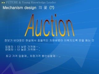 FUTURE & Young Knowledge Leader Mechanism design  ? ?  (?) Auction ??? ???? ???? ???? ????? ????? ?? ?? ? ???  :  ? ?? ??? . ???  :  ? ?? ??? . ?? ?? ??? ,  ???? ????? .. 