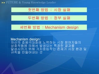 FUTURE & Young Knowledge Leader ??? ??  :  ?? ?? ??? ??  :  ?? ?? Mechanism design:  ??? ?????? ???? ?? ?????  ????? ??? ???? ??? ???  ????? ?? ?????? ??? ?? ?? ? ??? ????? ? ??? ??  : Mechanism design 
