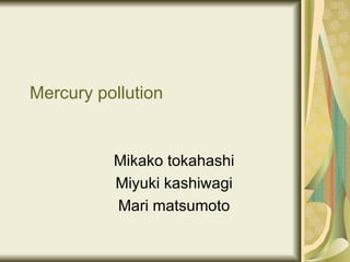 Mercury pollution Mikako tokahashi Miyuki kashiwagi Mari matsumoto 
