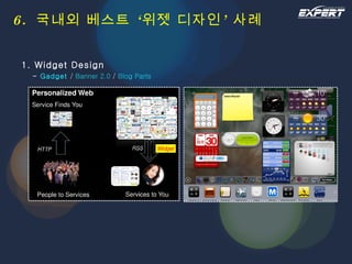 6.  국내외 베스트 ‘위젯 디자인’ 사례 1. Widget Design   -  Gadget   /  Banner 2.0  /  Blog Parts 