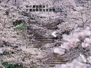 你什麼時候放下， 什麼時候就沒有煩惱。   