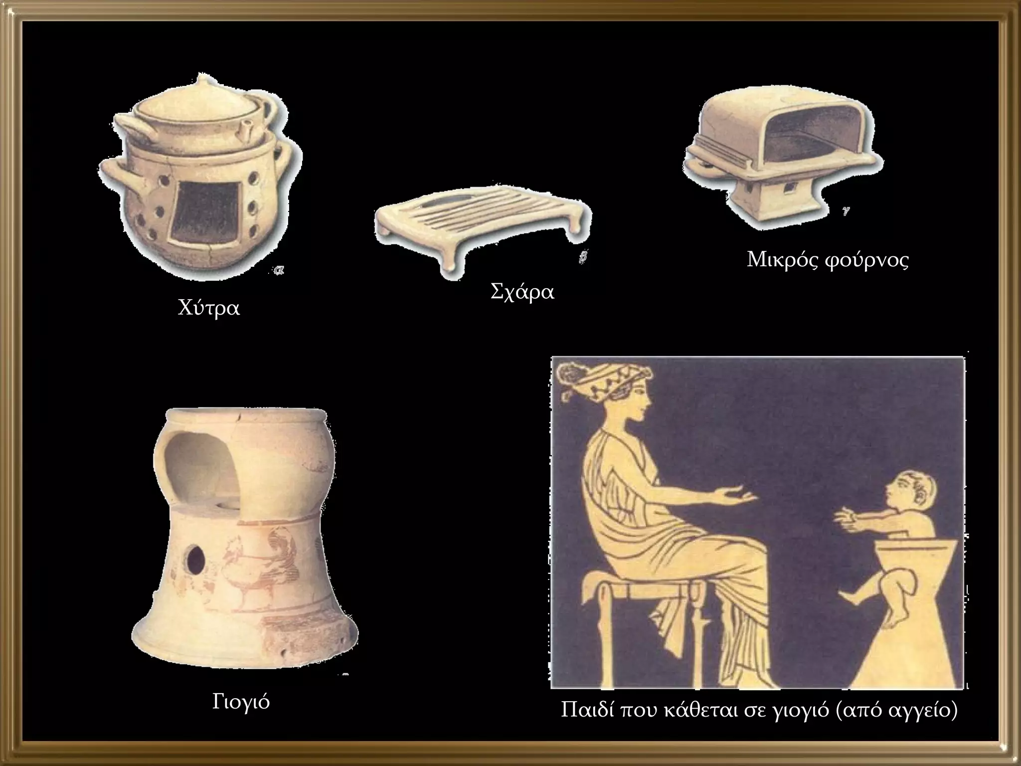 Χύτρα Σχάρα Μικρός φούρνος Γιογιό Παιδί που κάθεται σε γιογιό (από αγγείο) 