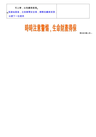 [住] 緩降機使用方法介紹