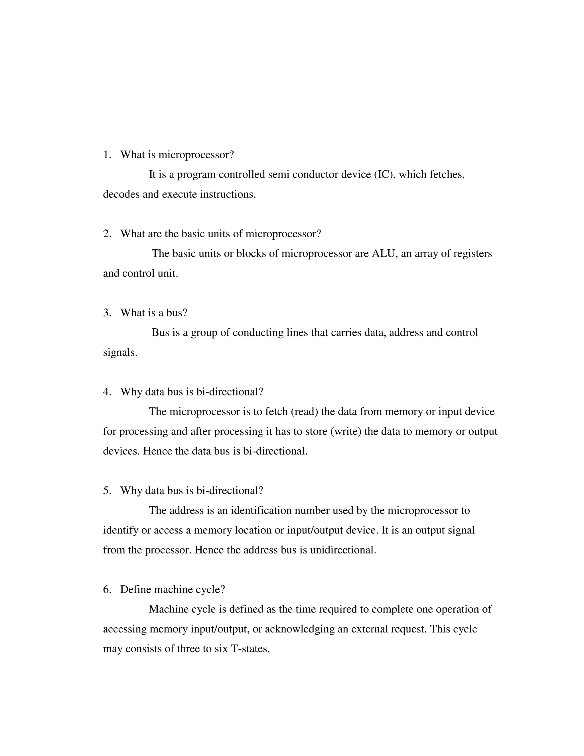 T-states in microprocessor 8085 | PDF