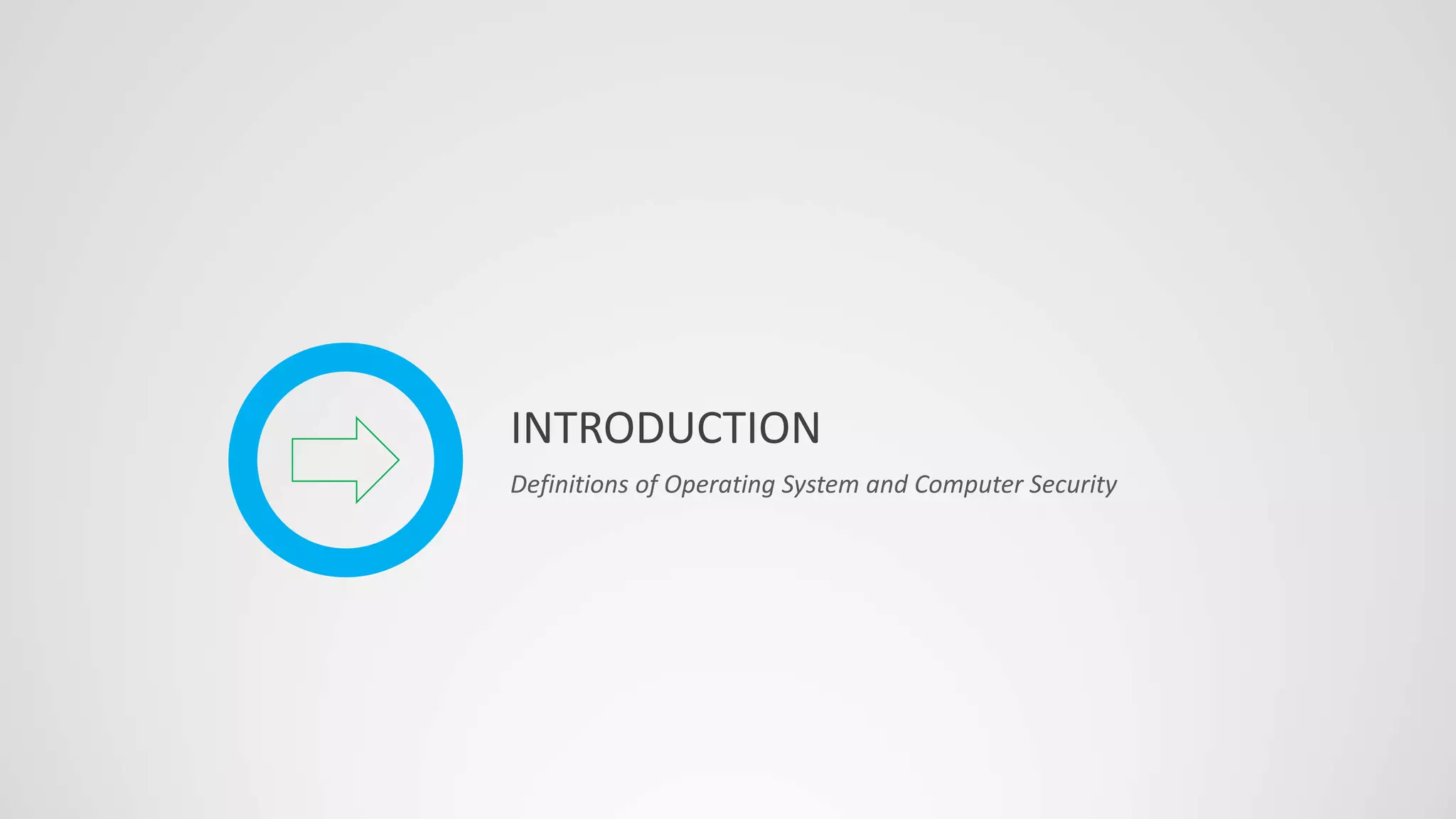 INTRODUCTION
Definitions of Operating System and Computer Security
 