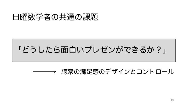 日曜数学者のための面白いと思ってもらえるプレゼン術