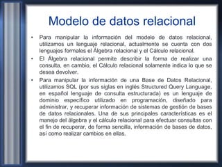 Clase 1 Modelo de Datos Relacional | PDF