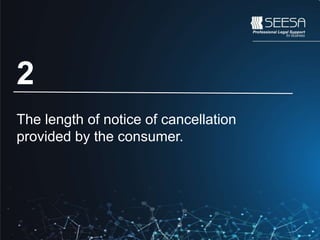 2
The length of notice of cancellation
provided by the consumer.
 