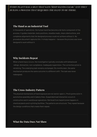 The 6 Hand Exposure Zones™ Framework for Industrial Safety | PDF