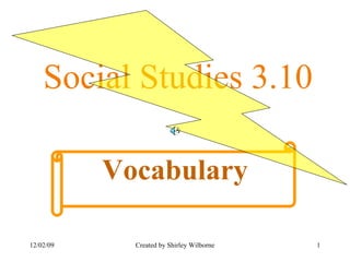 Social Studies 3.10 Vocabulary 