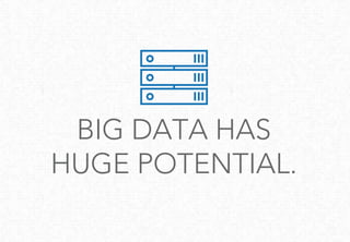 BIG DATA HAS
HUGE POTENTIAL.
 