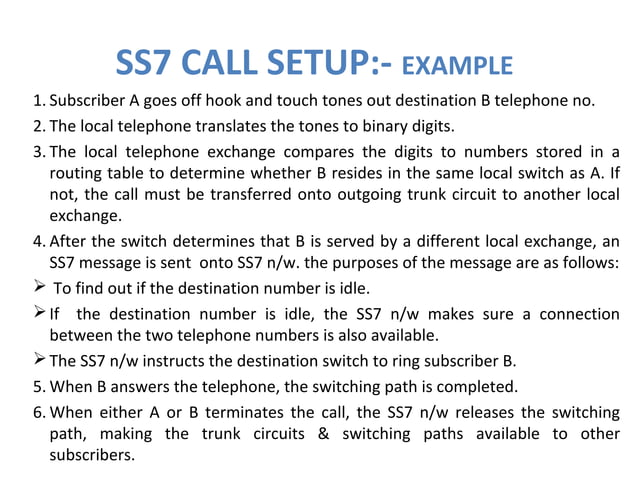 SS7 signalling system for Telecommunication Engineering | PDF ...