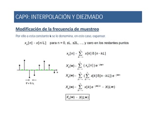 CAP9: INTERPOLACIÓN Y DIEZMADO
Modificación de la frecuencia de muestreo
Por ello a esta constante k se le denomina, en este caso, expansor.
 