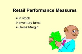 Retail Performance Measures In stock Inventory turns Gross Margin 