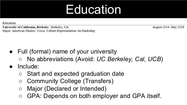 Formatting Gpa On Resume Formatting Gpa On Resume