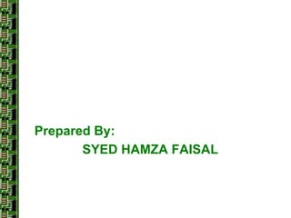 Prepared By:
SYED HAMZA FAISAL
 