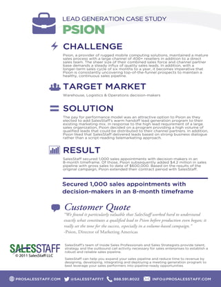 SalesStaff LLC Case Study - Mobile Computing Solutions Marketing