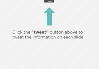 Click the “tweet” button above to
tweet the information on each slide
TWEET
 
