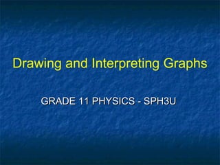 Drawing and Interpreting Graphs
GRADE 11 PHYSICS - SPH3UGRADE 11 PHYSICS - SPH3U
 