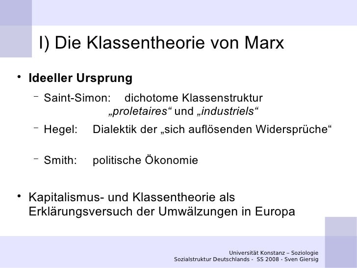 Klassenmodell Nach Karl Marx Ss08 Sozstukt Giddens Slides