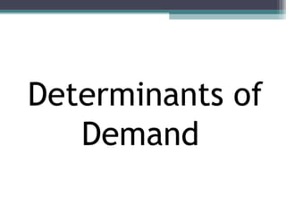 Determinants of
Demand
 