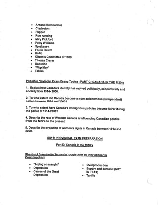 Ss 11 prov exam prep