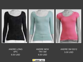 ANDRE LONG   ANDRE NEW   ANDRE SM SS12
     SPC       TRV SM       5.00 USD
  6.00 USD    6.00 USD
 