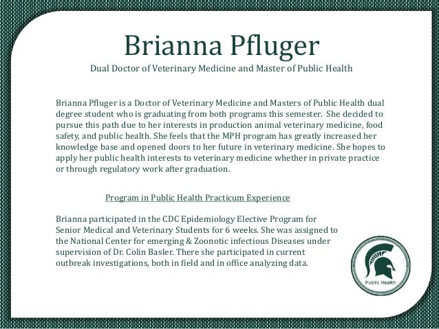 Michigan State University Program in Public Health Graduate and Site Michigan State University Program in Public Health Graduate and Site