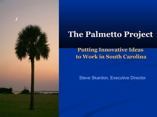 The Palmetto ProjectThe Palmetto Project
Putting Innovative IdeasPutting Innovative Ideas
to Work in South Carolinato Work in South Carolina
Steve Skardon, Executive Director
 