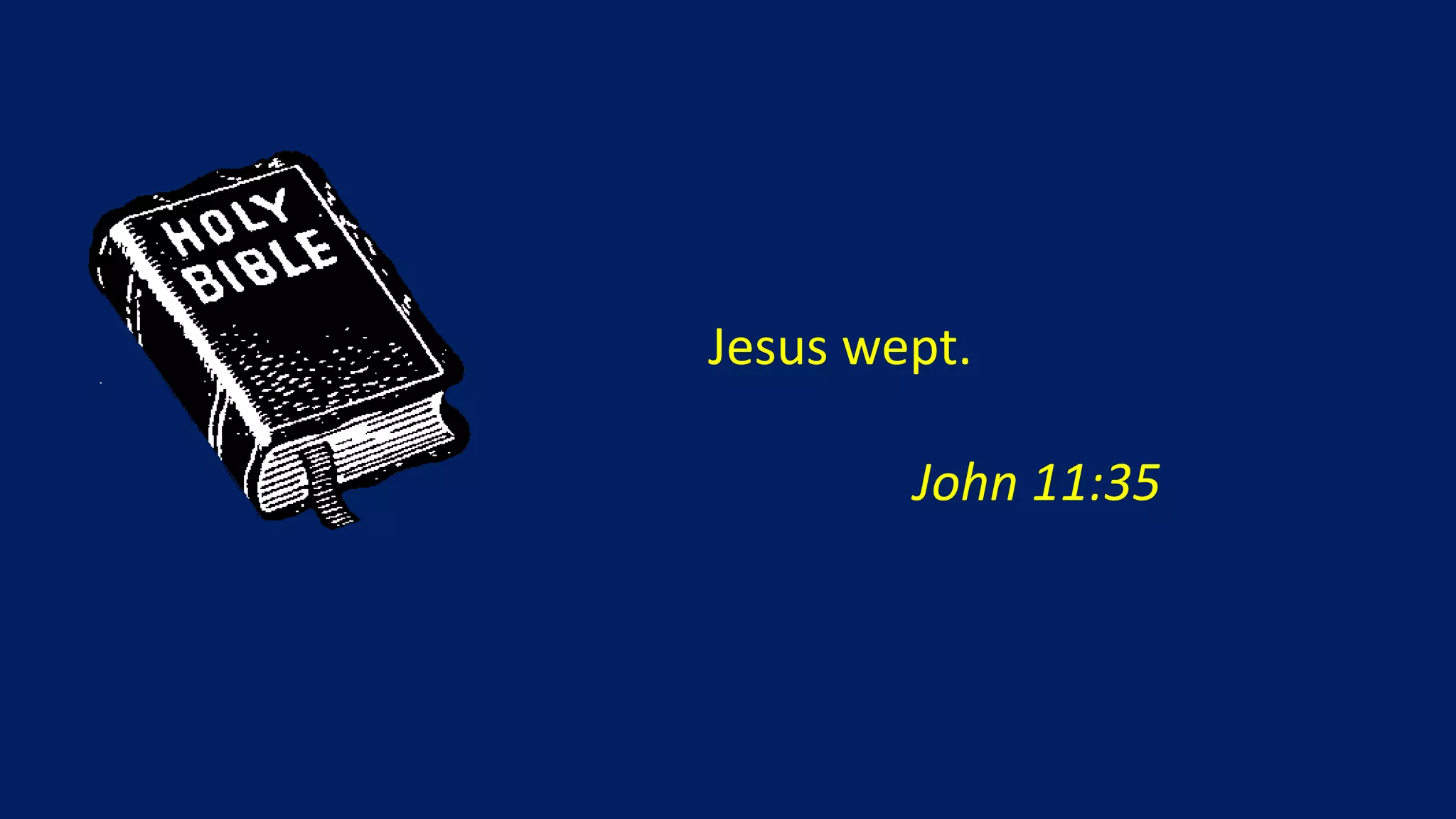 Jesus wept.

        John 11:35
 