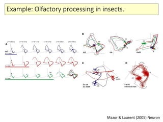 Example: Olfactory processing in insects.
Mazor & Laurent (2005) Neuron
 