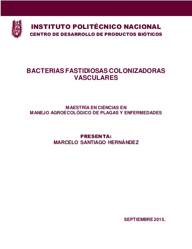 Bacterias Fastidiosas Colonizadoras Vasculares.