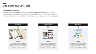 구매를결심하게만드는‘소비자콘텐츠’
소비자 콘텐츠 중심의 커뮤니티 전략
쇼핑몰의 리뷰는 소비자가 가장 중요하게 생각하는 요인 중 하나입니다. 구매자들의 리뷰를 통해 ‘진짜 정보’를 얻을 수 있다고 믿기 때문입니다.
이러한 믿음 때문에 소비자가 만드는 콘텐츠는 사업자가 만드는 콘텐츠보다 더욱 강력한 힘을 가지고 있으며, 구매 결정에 직접적인 영향을 미칩니다.
소비자 콘텐츠가 자발적으로 증식하는 기반을 만들고 이를 매개로 커뮤니티를 구축한다면, 커머스 플랫폼이 성장할 수 있는 훌륭한 기반이 될 것입니다.
오늘의집
사용자 콘텐츠를 기반으로 커뮤니티 구축에 성공한
‘오늘의집’은 콘텐츠 도달을 확장하기 위해
취향을 공유하고 리워드를 받는 프로그램 개설,
사용자는 콘텐츠 큐레이터로 활동하며 수익을 창출
올리브영
CJ ‘올리브영’의 누적 리뷰는 1,400만 개 이상,
고객들의 정보 공유와 소통이 가진 영향력을 체감한
올리브영은 리뷰 콘텐츠를 더욱 강화하는 전략을 수립,
고객들은 리뷰를 매개로 소통이 더욱 활성화
커뮤니티 기능 강화 콘텐츠 확산 유도
리뷰 콘텐츠 강화
포쉬마크
최근 네이버가 인수한 미국의 중고거래 플랫폼
‘포쉬마크’는 커뮤니티 기반 서비스로 성장,
강력한 커뮤니티 기능은 일 평균 판매글 50만 건,
일 평균 좋아요 10억 건 등의 소통 성과를 확보
 