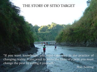 “If you want knowledge, you must take part in the practice of
changing reality. If you want to know the taste of a pear, you must
change the pear by eating it yourself.“
                                                       Mao Zedong
 