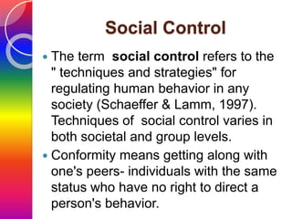 Direct Social Control Examples Ss2 report (deviance) | PPTX