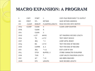 MACRO EXPANSION: A PROGRAMMACRO EXPANSION: A PROGRAM
 