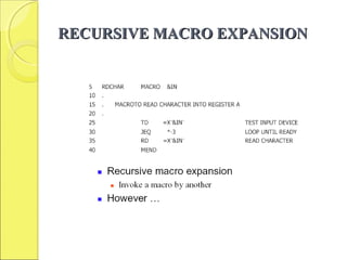 RECURSIVE MACRO EXPANSIONRECURSIVE MACRO EXPANSION
 