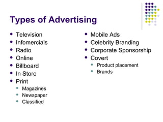 advertising types and techniques
