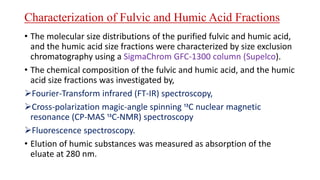 Characterization of Humic Fraction | PPTX