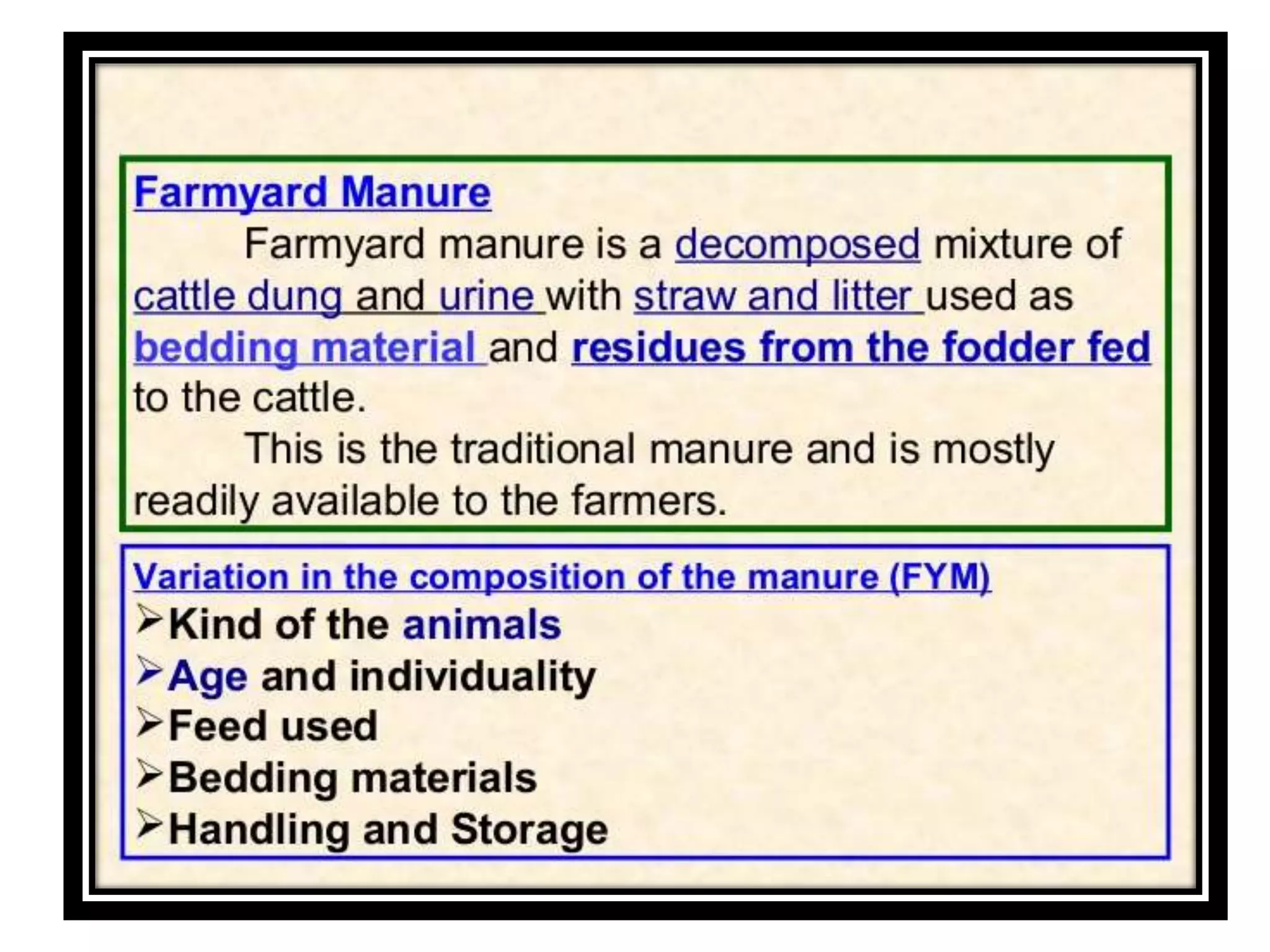 Ssac 353 lecture no. 7 9, classification of manures bulkey and concentrated, composting methods