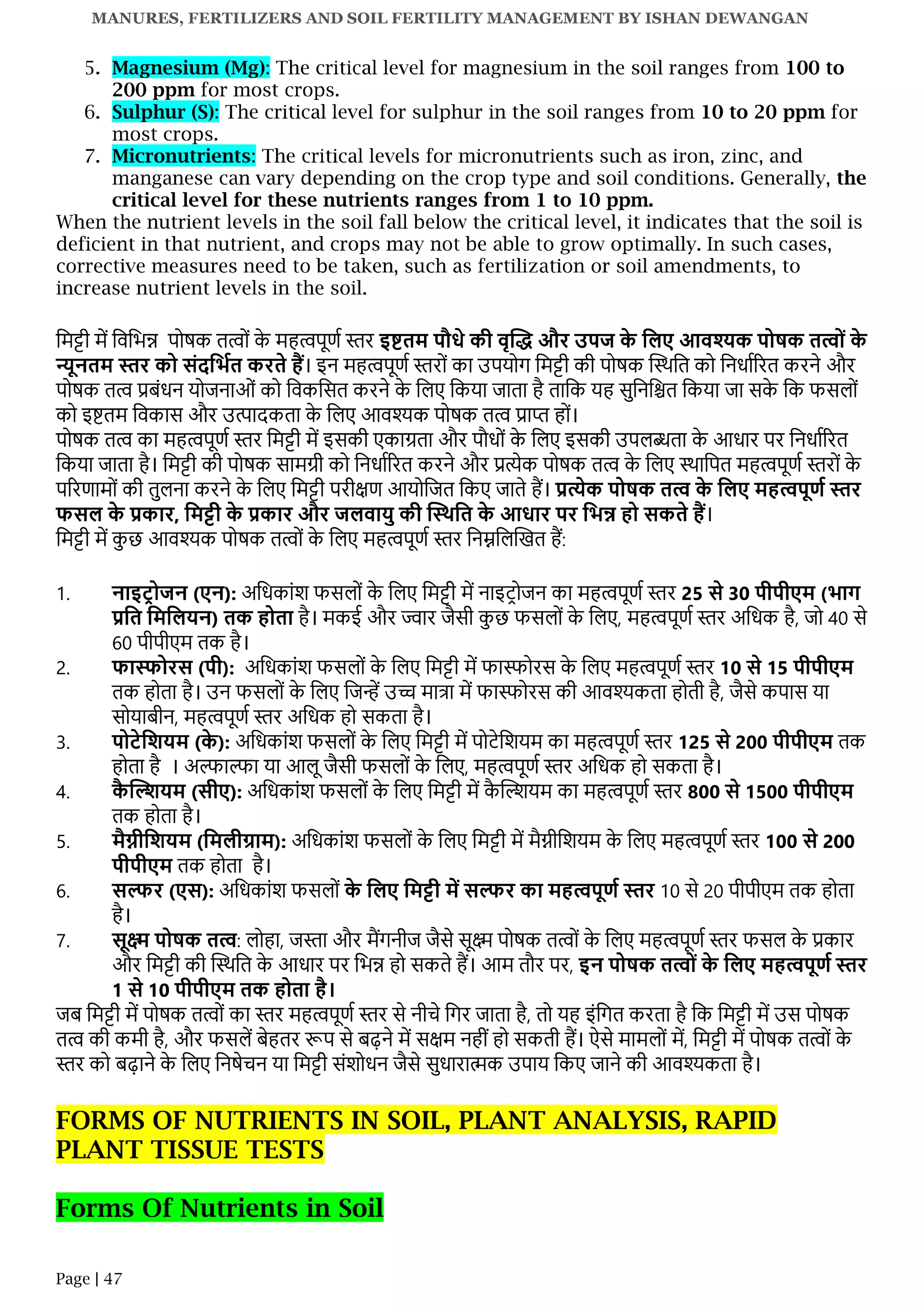 Manures Fertilizers And Soil Fertility Management ASOIL5311 Notes IGKV manures-fertilizers-and-soil-fertility-management-asoil5311-notes-igkv