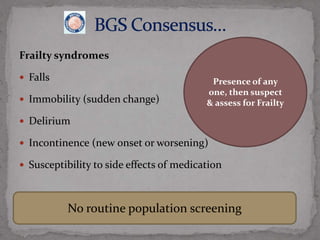 Advances in Frailty-understanding and management | PPTX