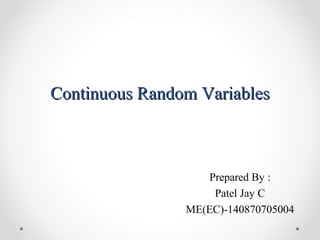 Continuous Random variable | PPT