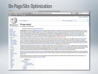 On-Page/Site Optimization
 