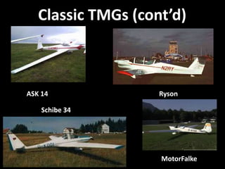 Classic TMGs (cont’d)



ASK 14              Ryson

    Schibe 34




                    MotorFalke
 