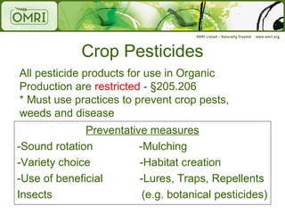 Pesticide Roatation Program Ssawg omri presentation | PPT