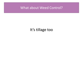 What about Weed Control?
It’s tillage too
 