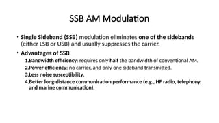 SSB AM Modulation Single-sideband (SSB) modulation in AM communications ...
