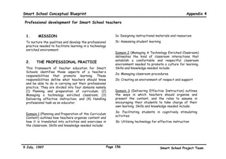 Smart School Conceptual Blueprint                                                                                                                                                            Appendix 3

 Process Flow Diagram of Smart School (continued)


                         SS800: Develop or procure courseware

                                                                                                       SS.815              SS.820                                                         SS.825

      Courseware                                                                                            Develop T-L
                                                                                                            materials to
                                                                                                                           Acquire the required
                                                                                                                              T-L materials
                                                                                                                                                  Custom materials
                                                                                                                                                     required ?
                                                                                                                                                                              Custom
                                                                                                                                                                                             Customise T-L
                                                                                                                                                                                              materials to
       Developer                                                                                           requirements                                                                      requirements




                                                                            SS.810

                                                                             Identify developer
                                                                               for courseware                                                                 ready-made



                                                                      Yes
      Courseware
       Evaluator
                                                                                                                                                                     ID.835
                                                                                                  SS.830
                                                                                                    Raise purchase                                                    Accept T-L materials
                                               E801             Develop ?             No           requisition for T-L
                                                                                                       Materials




                                                                                                                            update details
                                                                                                                                                                        upload database



    Administrator       Courseware            Courseware supplier's
                                                                                Courseware catalogue
                    developer's directory           directory                                                                                                        Courseware database




            Other




                    Supported Events
                    E801: Software required



9 July, 1997                                                                           Page 153                                                          Smart School Project Team
 